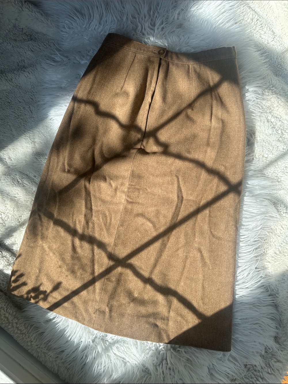 Vintage Pendleton Brown Midi A-Line Wool Skirt Small